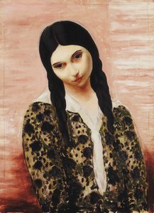Girl sitting on Mats; Jeune Fille assis aix Nattes