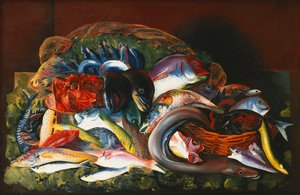Grande Nature Morte aux Poissons ; Large Still Life with Fish - Moise Kisling