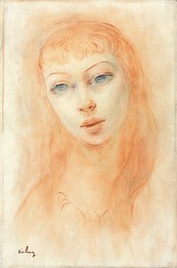 Portrait de femme (huile sur toile) - Moise Kisling