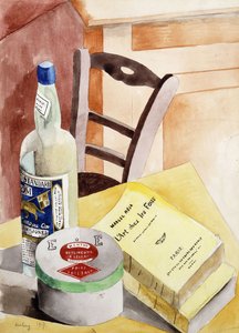 Nature morte aux bouteilles et aux livres ; Nature Morte a la Bouteilles aux Livres