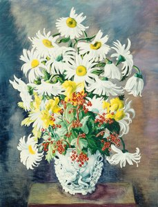 Marguerites blanches dans un vase - Moise Kisling