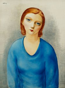 Jeune Femme au Corsage Bleu, vers 1925 (huile sur toile)