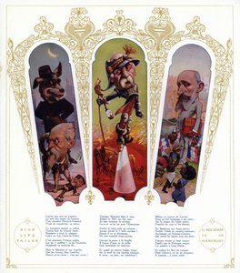 Caricatures; Louis Lépine, préfet de Paris; Georges Clemenceau, homme politique français et Premier ministre; Raphaël Millies-Lacroix, homme politique français et ministre des Colonies