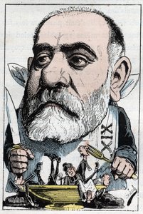 Caricature représentant le critique dramatique Francisque Sarcey (1827-1899)