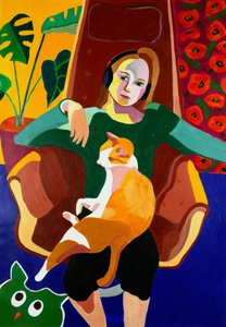 Une fille et son chat, tout douillets - Monica Prentice