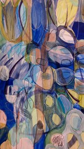 Flux organique abstrait bleu