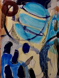 Flux abstrait bleu bio - Monika Riethmueller