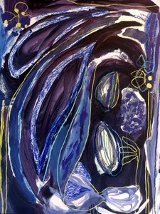 Abstraction bleu profond - Monika Riethmueller