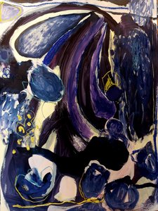Abstraction bleu profond - Monika Riethmueller