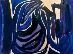 Abstraction bleu profond - Monika Riethmueller