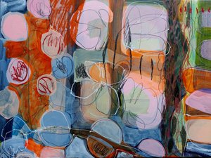 Jardin abstrait aux couleurs vives