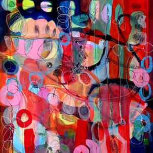 Abstrait organique éclatant - Monika Riethmueller