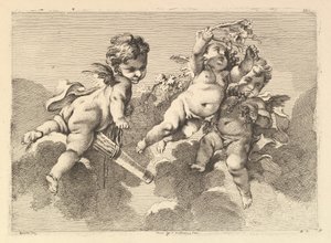 Trois enfants dans les nuages - Monogrammist DA