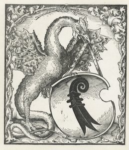 Dragon avec les armoiries de Bâle - Monogrammist DS (graveur) (attributed to)