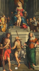 Madone trônante avec des saints