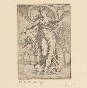 Femme avec des cruches - Monogrammist FP (Italië; 16e eeuw)