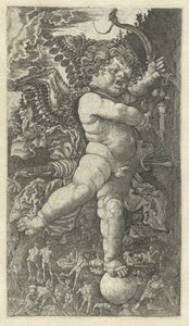 Amour en colère sur une boule - Monogrammist HL