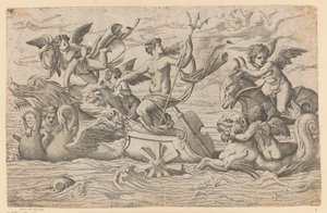 Vénus sur un char tiré par deux cygnes - Monogrammist IQV