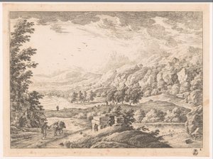 Paysage avec rivière - Monogrammist MEG