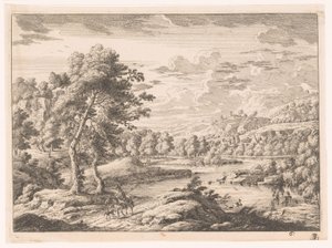 Paysage avec rivière - Monogrammist MEG