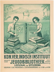 Affiche pour la bibliothèque jeunesse de la Koninklijke Vereniging Indisch Instituut à Amsterdam