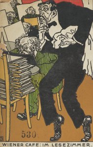 Café viennois : Dans la salle de lecture, 1911