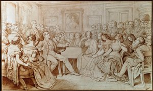 Le compositeur Franz Schubert accompagne le ténor Johann Michael Vogl lors d