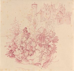Château fortifié sur une haute falaise - Moritz Ludwig von Schwind