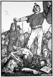 Mort de Brian Boru à la Bataille de Clontarf, Irlande, 1014, 1913