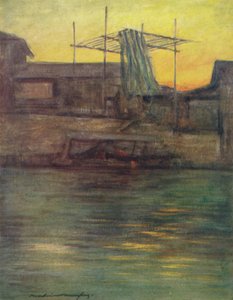 Un canal arrière, Osaka, vers 1887, 1901