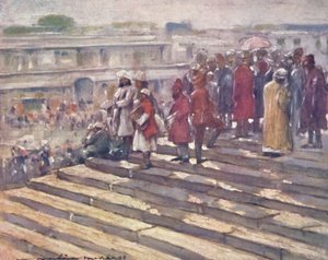 Sur les marches de la mosquée Jumma, 1903 - Mortimer L Menpes