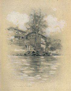 Habitation fluviale à Srinagar, 1903 - Mortimer L Menpes
