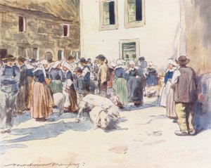 Un marché aux cochons - Mortimer Ludington Menpes