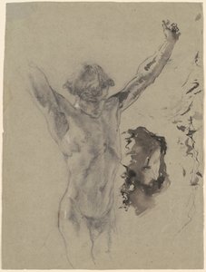 Étude de la figure et de la tête du Christ dans "Le Christ en croix et Marie-Madeleine" - Mose Bianchi
