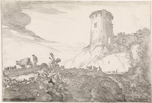 Paysage avec tour ronde - Moyses van Wtenbrouck