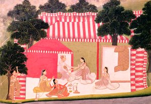 Un prince et son harem - Mughal School
