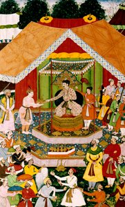 Akbar et Azim Khan à Dipalpur - Mughal School