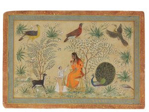 Noble femme dans un jardin, vers 1740
