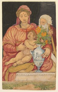 La Sainte Famille, vers 1620 (aquarelle opaque et or sur papier)