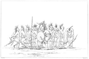 Danse de la mendicité, Sac et Fox, Rock Island, Upper Mississippi, 1841