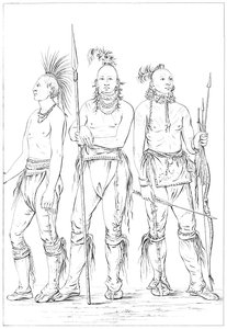 Trois braves Osage, 1841