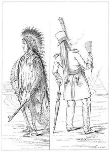 Wi-Jun-Jon en costume traditionnel et en uniforme de régiment, 1841