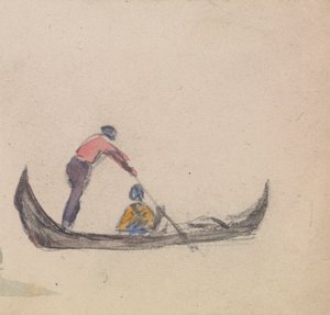 Un des trois études de gondoles - Myles Birket Foster