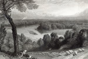 La Tamise depuis Richmond Hill, gravé par J. Saddler, imprimé par Cassell, Petter et Galvin