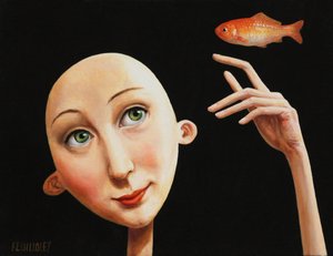 La femme rêveuse et le poisson rouge