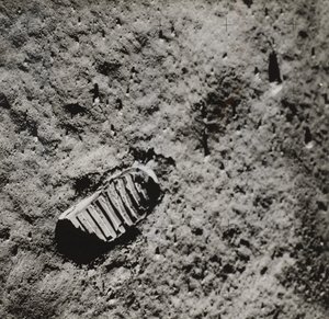 Empreinte de pied de Buzz Aldrin sur la surface de la Lune, 1969 - NASA Images