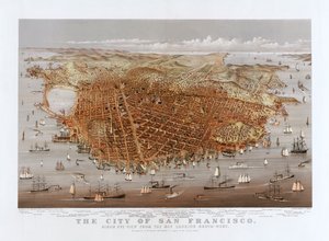 La ville de San Francisco par Currier & Ives, c.1878 (lithographie en couleur) - Currier and Ives