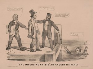"La crise imminente" ou le flagrant délit - N. and Ives J.M. (1824-95) Currier