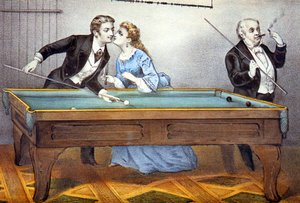 Baiser pendant une partie de billard