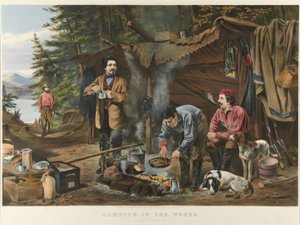 Camping dans les bois "Un bon moment à venir" - Currier and Ives